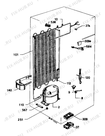 Взрыв-схема холодильника Castor CM234DT - Схема узла Refrigerator cooling system